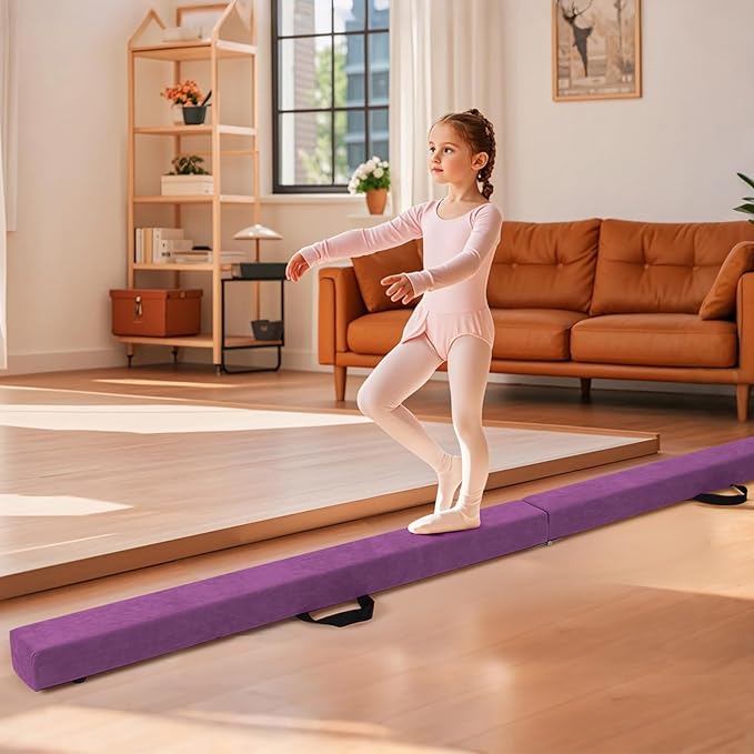 Giantex 7FT/8FT/9FT Balance Beam, Folding Gymnastics Beam w/Carry Handles