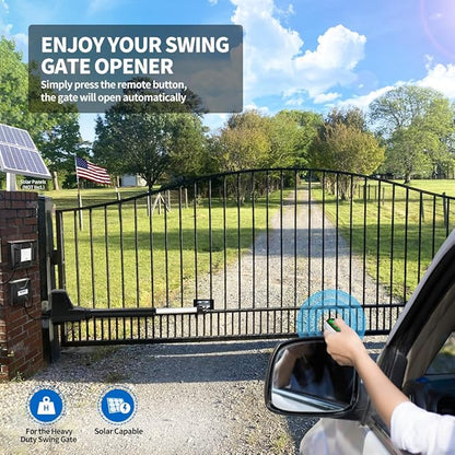 TOPENS AT12131 Single Swing Gate Opener Heavy Duty Automatic Gate Motor