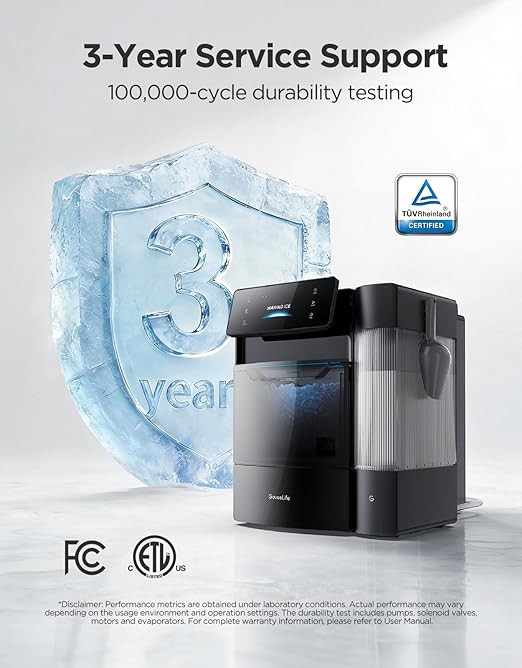 GoveeLife Smart Nugget Ice Maker Pro, 60lbs Daily, 6-Minute First Ice, 40dB