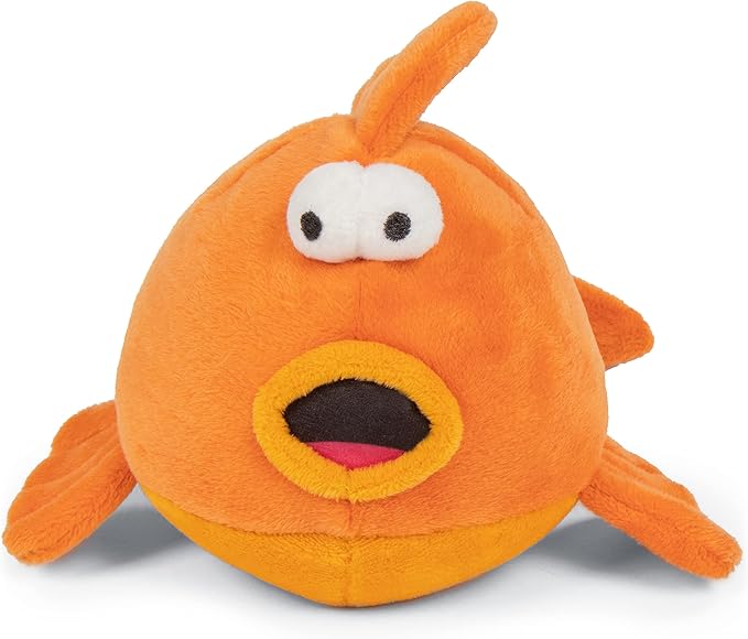 goDog Action Plush Goldfish Animated Squeaky Dog Toy, Chew Guard Technology - Orange, One Size