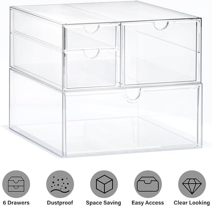 Prsildan Acrylic Drawer Makeup Organizer