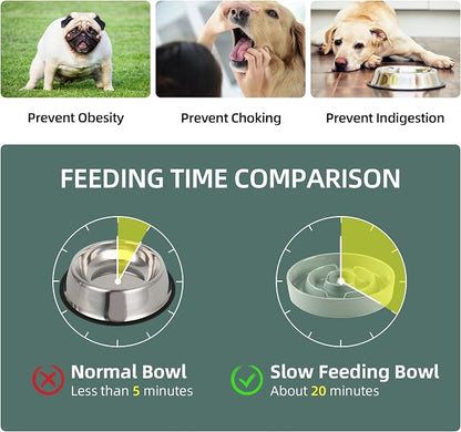 Havniva Elevated Slow Feeder Dog Bowls, Ceramic Dog Bowl Slow Feeder | 1.6 Cups Raised Slow Feeding Bowl for Medium Breed, Puzzle Dog Food Bowl with Wooden Stand, Non-Slip, Anti-Choking