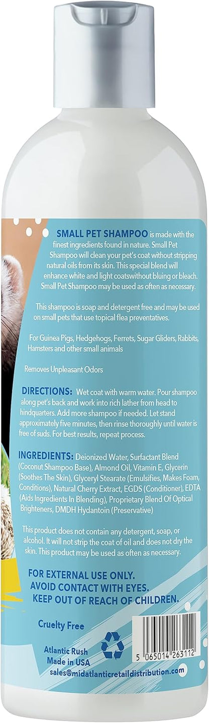 Critter Shampoo for Small Pets -Small Animal Fragrance & Detergent Free Shampoo - Sensitive Skin Shampoo for Ferrets, Guinea Pigs, Rabbits, Hedgehogs, Hamsters & Sugar Gliders (8 oz Fragrance Free)