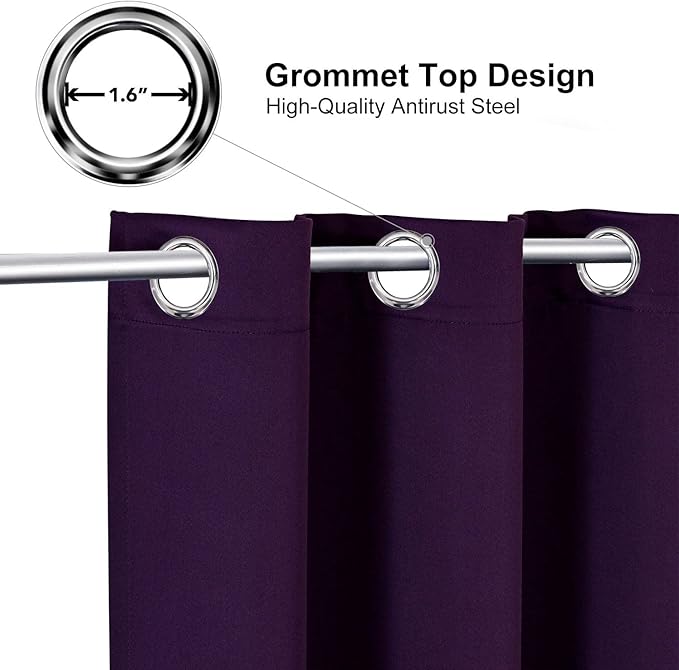 ChrisDowa Blackout Curtains 80 Inches Long 2 Panels Set