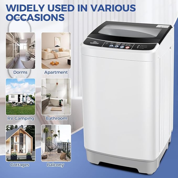 Nictemaw Portable Washing Machine 20Lbs Capacity 2.8 Cu.ft Portable Washer and