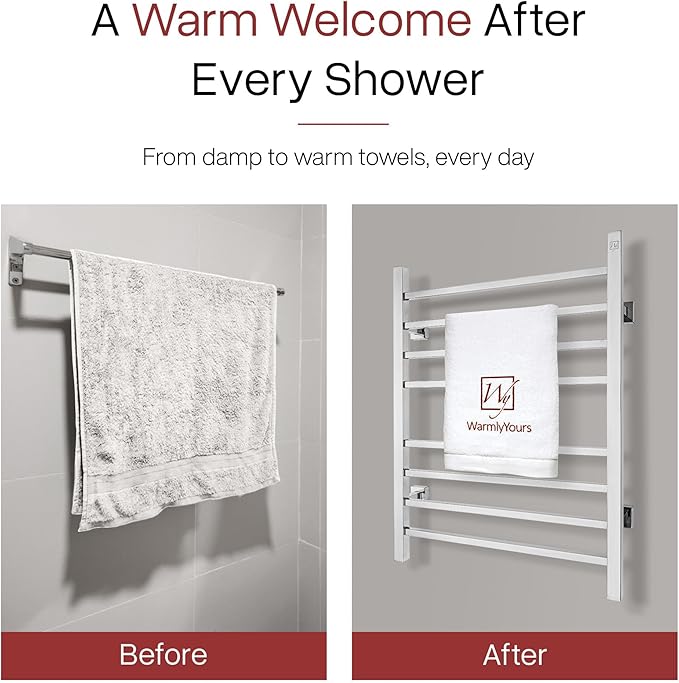 WarmlyYours Heated Towel Rack for Bathroom