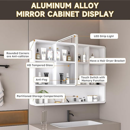 35x28 Inch Bathroom Mirror Cabinet
