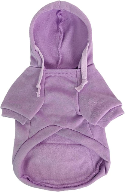 Jecikelon Pet Dog Cold Weather Coat with Pocket Winter Dog Hoodie Warm Puppy Clothes for Small Dogs Chihuahua Clothing (Purple, Small)
