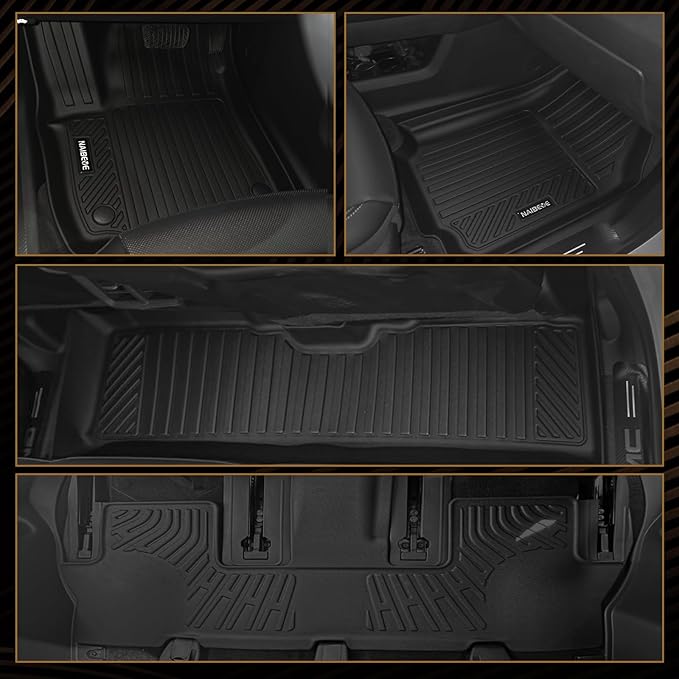 Naibeve Floor Mats for 2021-2024 Chevrolet Suburban/GMC Yukon XL/Cadillac Escalade ESV 7 Seats Bucket Seats - All Weather for Suburban/Yukon XL/Escalade ESV Floor Mats Cargo Mat 3rd Row Backrest Mats