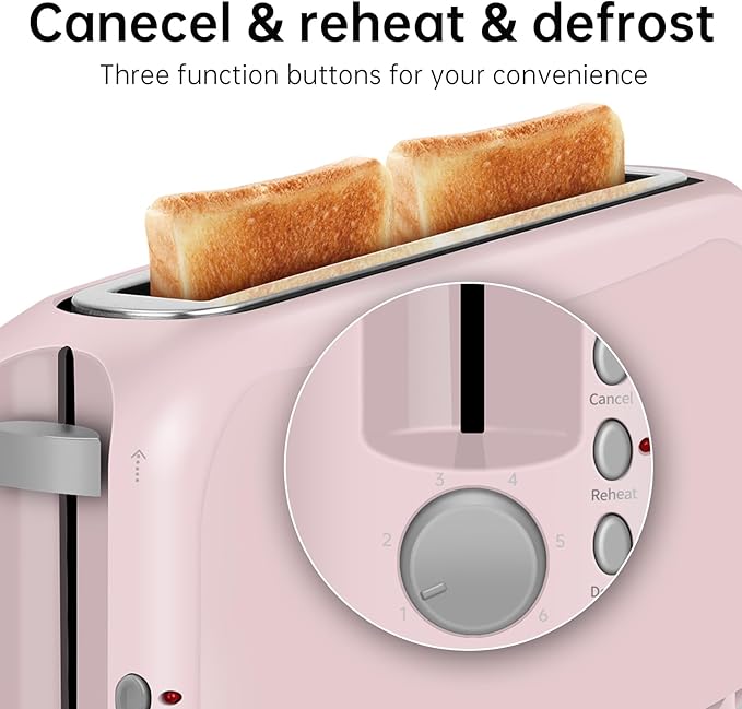 SEEDEEM 2 Slice Slim Toaster, Single 10" Long Slot Toaster Fits Bagels &