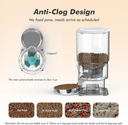 Automatic Cat Feeder with Camera - 5G WiFi Timed Cat Food Dispenser