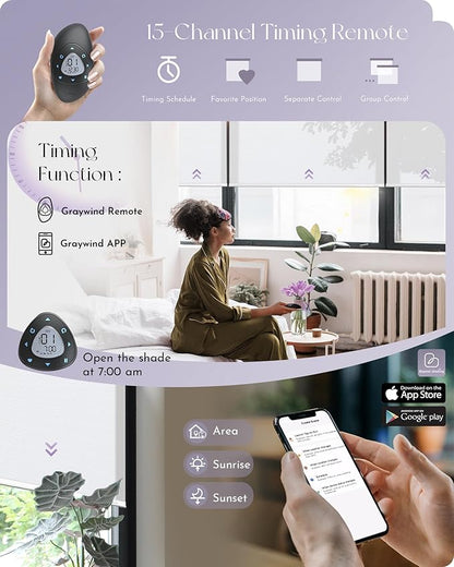 Graywind Motorized Light Filtering Shades Compatible