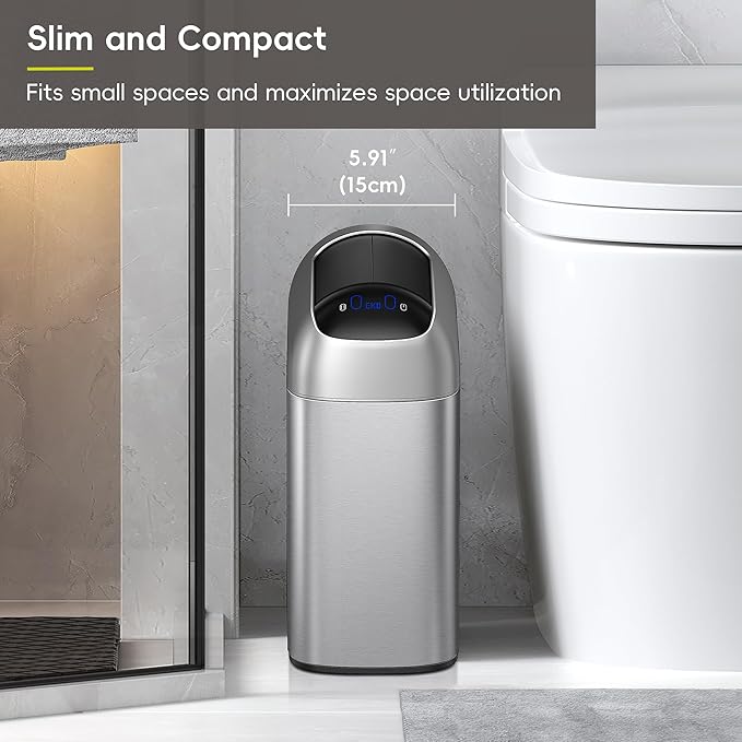 EKO Astro Slim Sensor Trash Can, 10L / 2.6 Gallon Touchless Garbage Bin