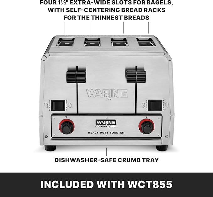 Waring Commercial WCT855 4-Slice Heavy Duty Commercial Pop-Up Bread/Bagel