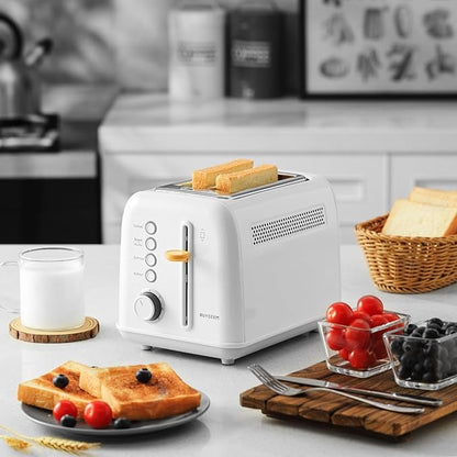BUYDEEM DT620 2-Slice Toaster, Extra Wide Slots, Retro Stainless Steel