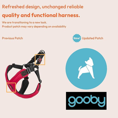 Gooby, Dog Harness, Sporty, Large, Red - Escape Free Sport Harness with Patented Neoprene Technology, 4-Point Adjustment, No Choke, Perfect for Small Dogs No Pull | Patented escape-free frame; Reduces choking; 4-point adjustment; Soft neoprene padding;...