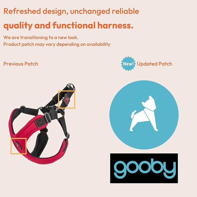 Gooby Escape Free Sport Dog Harness, Choke-Free, Black, Large | Patented escape-free frame; Reduces choking; 4-point adjustment; Soft neoprene padding; Durable webbed straps