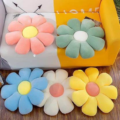 Grafingy Flower Pillow, Flower Shaped Throw Pillow Floor Pillow Soft Seating Cushion Room Decor Plush Pillow for Bedroom, Sofa, Bed, Reading (21 inch, Green)