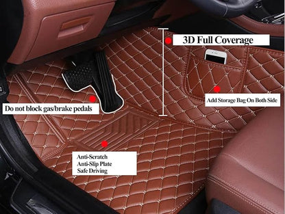 Customizable Text & Picture Car Floor Mats, Upload Any Image or Message, Unique Leather Gift Set Compatible with car Lovers, Fit SUV Sedan(White+Black)
