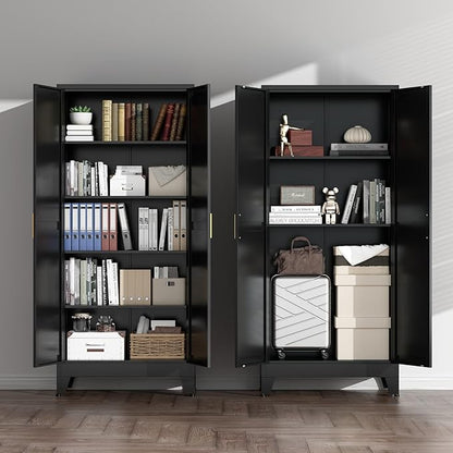 COFaR Black Farmhouse Storage Kitchen Pantry Cabinet