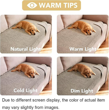 H.VERSAILTEX Non Slip Pet Couch Cover Chenille Dog Bed Protector Thick Soft Sofa Slipcover Pet Friendly Washable Couch Cushion Covers for Pets (40" x 50", Island Fossi)