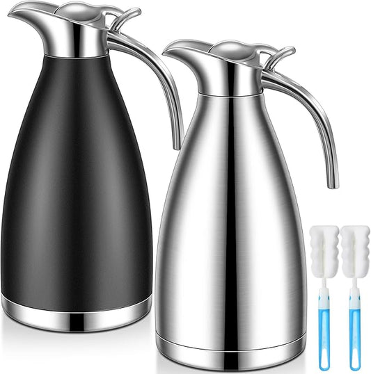 Uiifan 2 Pcs 68 oz Thermal Coffee Carafe Insulated Stainless Steel Coffee Carafe