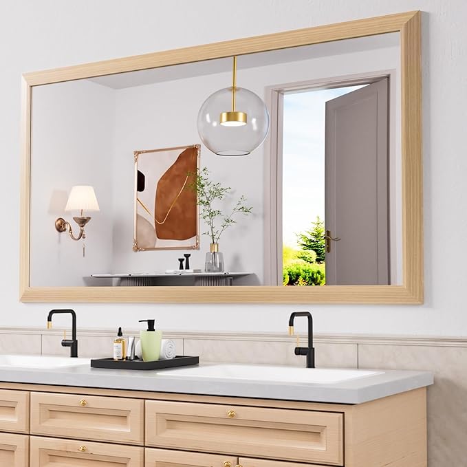 Amorho Bathroom Mirror, Hang Horizontally/Vertically, Suitable