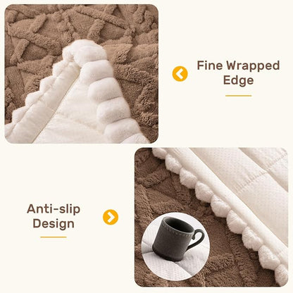Couch Cover for Dogs, Washable Non Slip Sofa Covers for 3 Cushion Couch Pet Friendly Fuzzy Sofa Protector&Bed Mat for Pets (27.6"x70.9" Coffee)