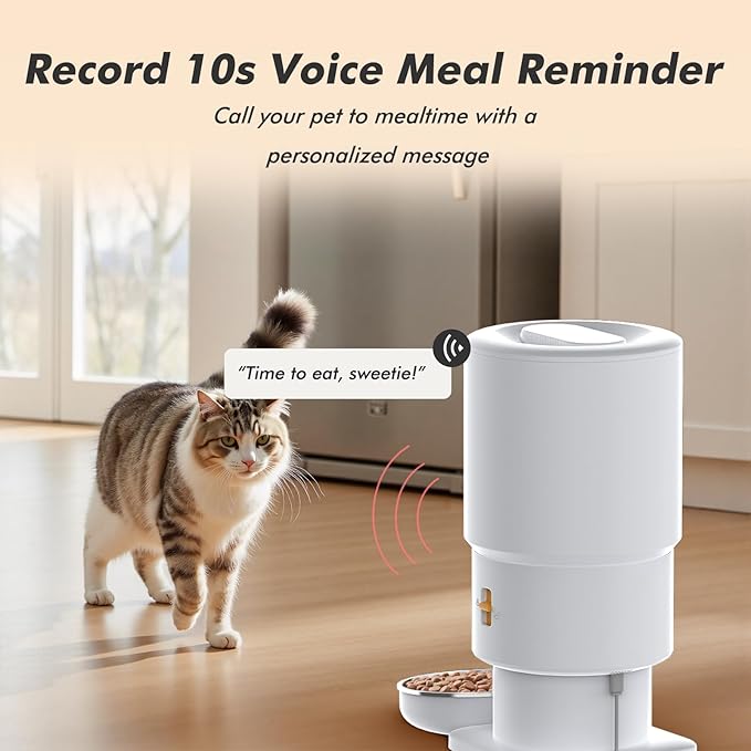 Automatic Cat Feeder - 5L Anti-Clog Cat Food Dispenser Keeps 2-15mm Dry Food