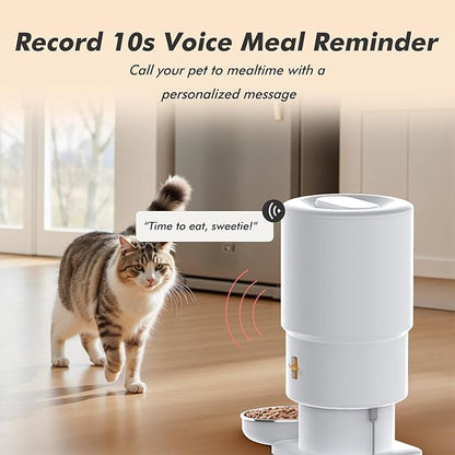 Automatic Cat Feeder - 5L Anti-Clog Cat Food Dispenser Keeps 2-15mm Dry Food