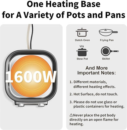 6-Quart Electric Skillet with Grill | Non-Stick PFOA-Free Ceramic-Coated Pot