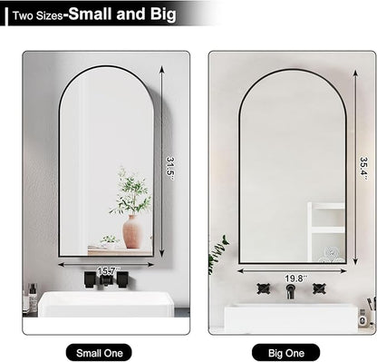 20x36 Black Arched Medicine Cabinet