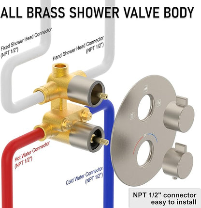 Iriber Thermostatic Shower System Wall Mount