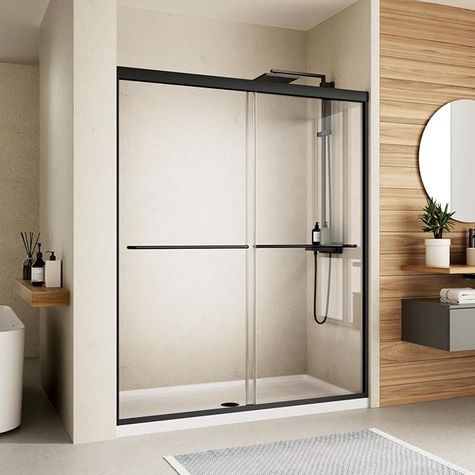 Royal Guard Double Sliding Shower Door, 56-60" W x 70" H Semi-Frameless Sliding