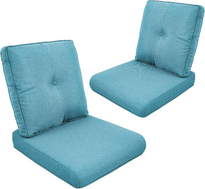 Outdoor Chair Cushions-Patio Chair Cushions Set of 2 with Removable Cover 22 X 25 Inch Outdoor Cushions for Patio Furniture Chair Sofa Couch-Light Blue