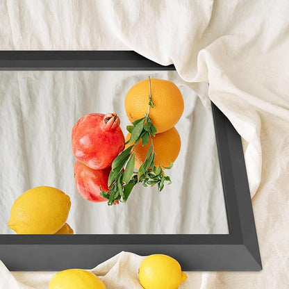 Amorho Black Bathroom Mirror, 72 X36 Inch Thick Metal Framed Wall Mirrors
