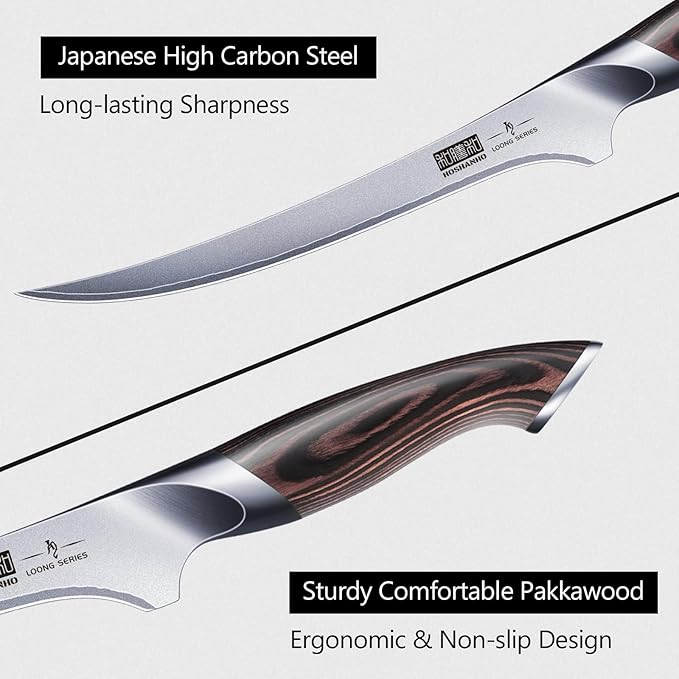 HOSHANHO Fillet Knife 9 Inch, Super Sharp Boning Knife in High Carbon Stainless