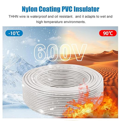 THHN Wire 12 Gauge 150 FT OFC Electrical Wire, 12 AWG Solid Copper Wire Rated