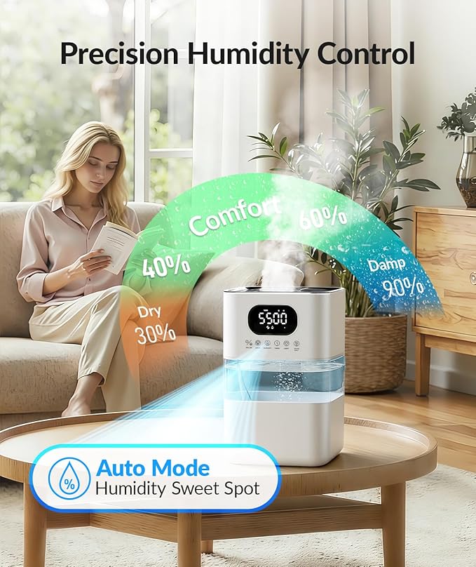 AreShark Humidifier Large Room, 2.2 Gal/8.5L Cool Warm Mist Air Humidifiers
