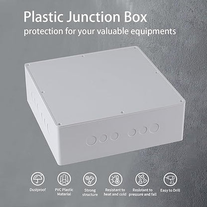 12" x 12" x 4" PVC Plastic Junction Box
