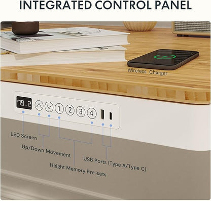 SANODESK Standing Desk with Drawer, Dual Motor 3 Stage Electric Height