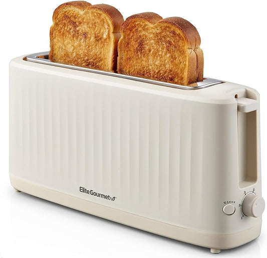 Elite Gourmet ECT2517C SLIMTOAST™ 2-Slice, Long Slot Toaster, Cool-touch Body