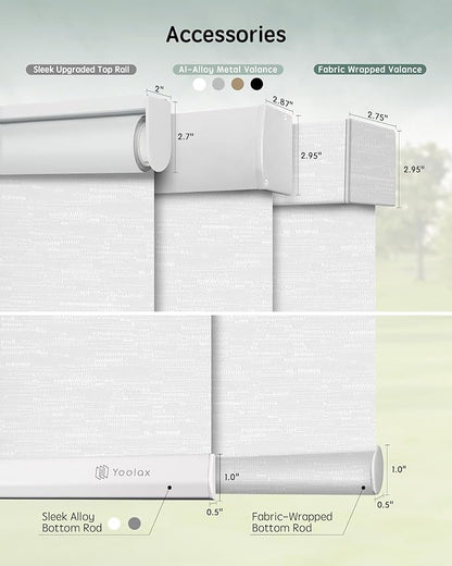 Yoolax Motorized Blinds with Remote, Automatic Window Shades Work with Alexa