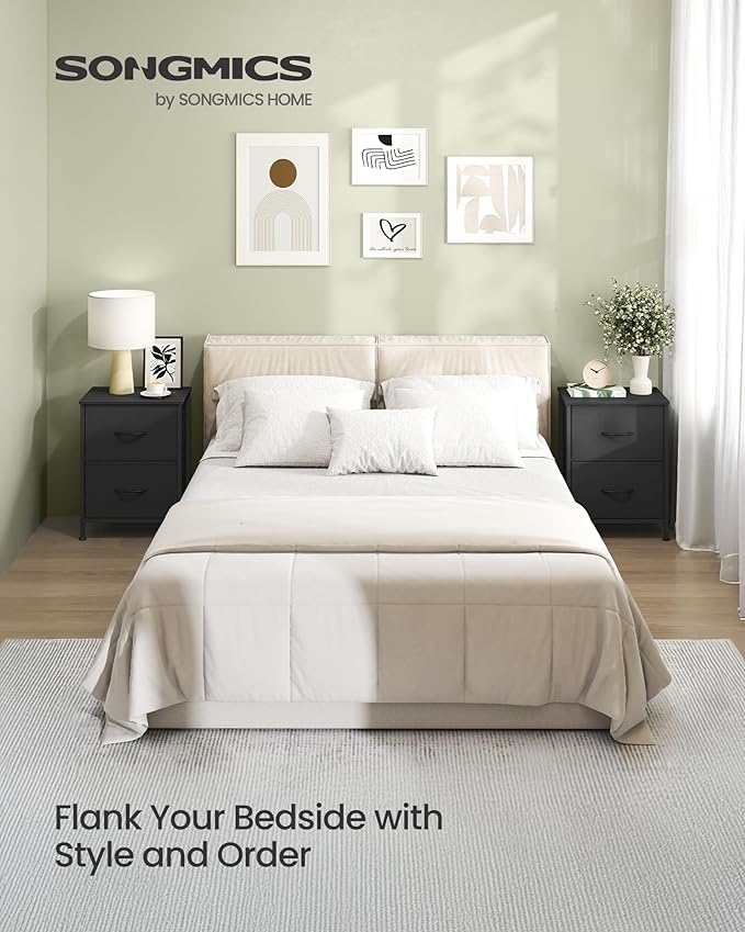 SONGMICS Dresser for Bedroom, Chest of Drawers, Nightstand, 2 Non-Woven Fabric