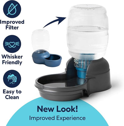 Petmate® Replendish® Automatic Dog Water Dispenser Gravity Pet Waterer with Microban Antimicrobial Protection, 100% BPA Free - 2.5 Gallon, Wide Mouth Bowl, with 2 Extra Filters