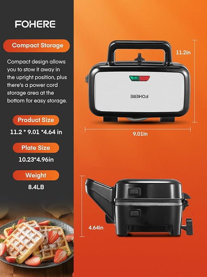 FOHERE Sandwich Maker 3 In 1 Waffle Maker