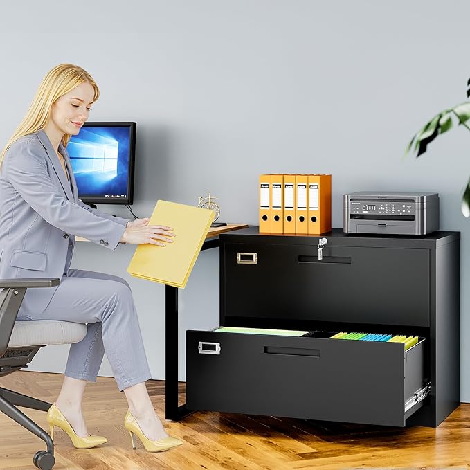 2 Drawer File Cabinets for Home Office, Metal Filing Cabinet