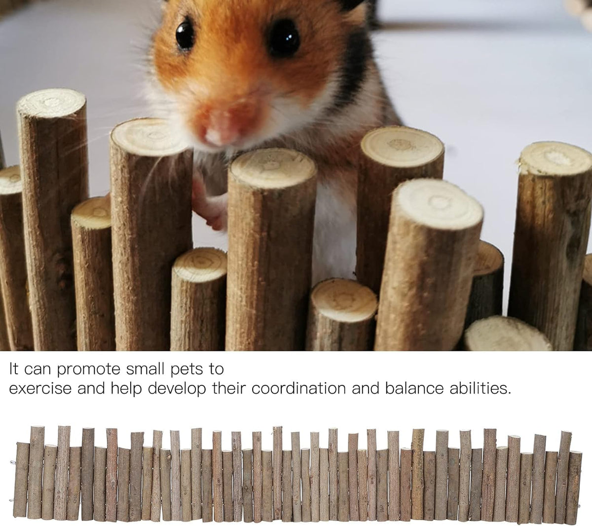 Flexible Wooden Bridge, Hamster Fence & Platforms - 23.6In Accessories
