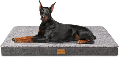 Patas Lague Orthopedic Large Dog Bed Washable Pet Sofa Mat 56''X40'' Grey | Egg-Crate Foam Dog Couch For Large Sized Dogs, Waterproof Removable Cover, Soft Pet Crate Bed With Nonskid Bottom