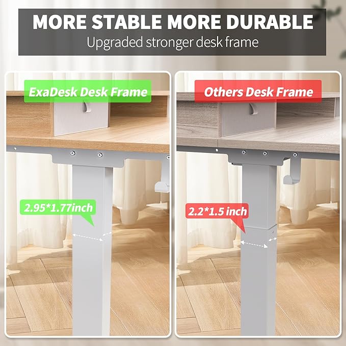 Electric Standing Desk, 63 * 30 Inches Adjustable Height